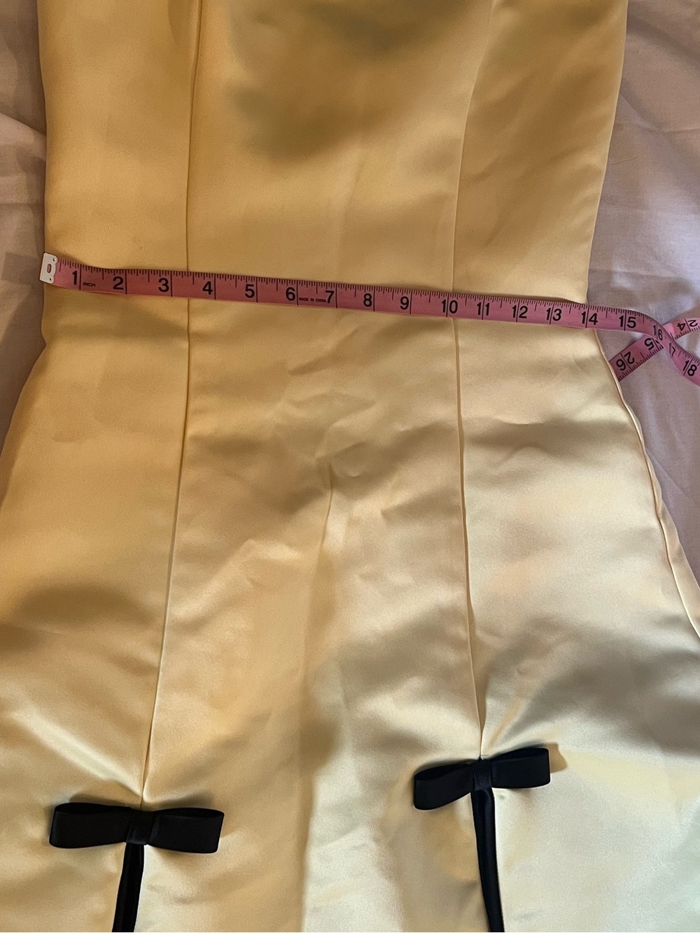 Gunne Sax Jessica McClintock butter yellow Strapless Cocktail Dress - Picture 6 of 7